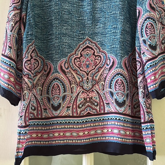 Ava Christine V-neck multicolored tunic  Sz M - Picture 3 of 14